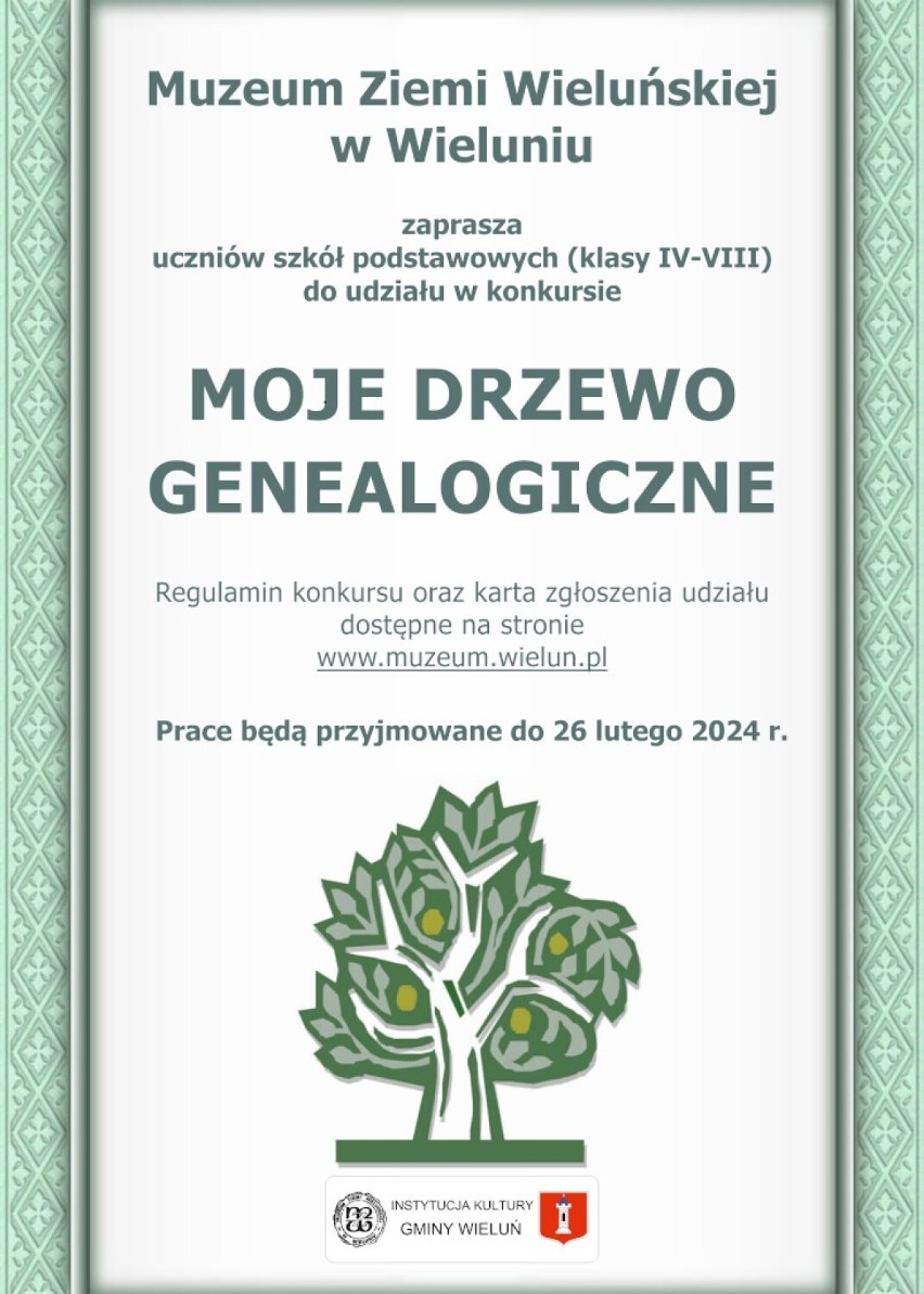 Muzeum Ziemi Wieluńskiej zaprasza do udziału w konkursie „Moje drzewo genealogiczne”