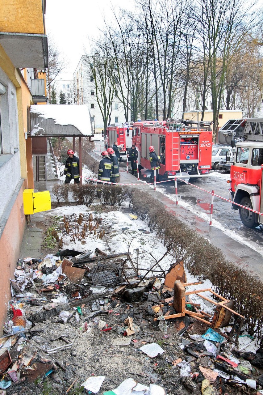 Pożar w bloku na ul. Ugórek w Krakowie