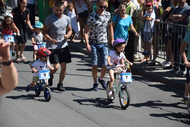 Start dzieci w wyścigu rowerów górskich MTB 2018 w Łagowie