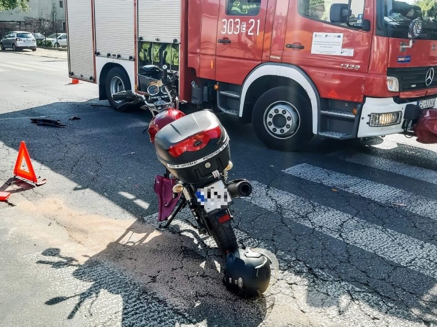 Groźny wypadek w centrum Łodzi! Ranny motocyklista! 