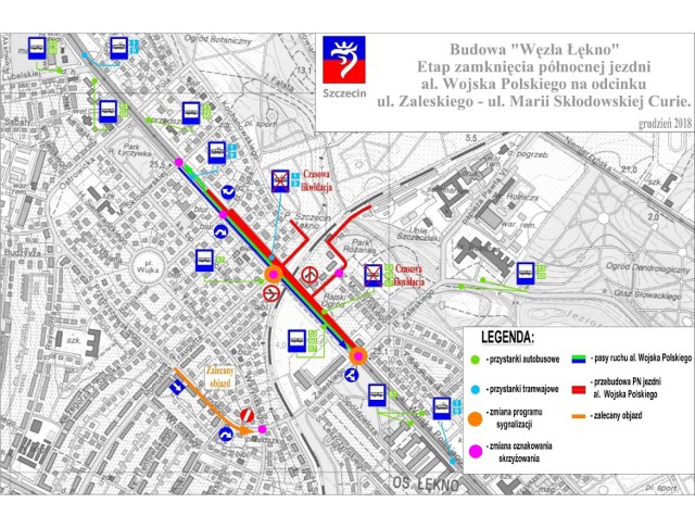 ŁĘKNO PRZEBUDOWA 2018. Wojska Polskiego - etap 1. OBJAZDY