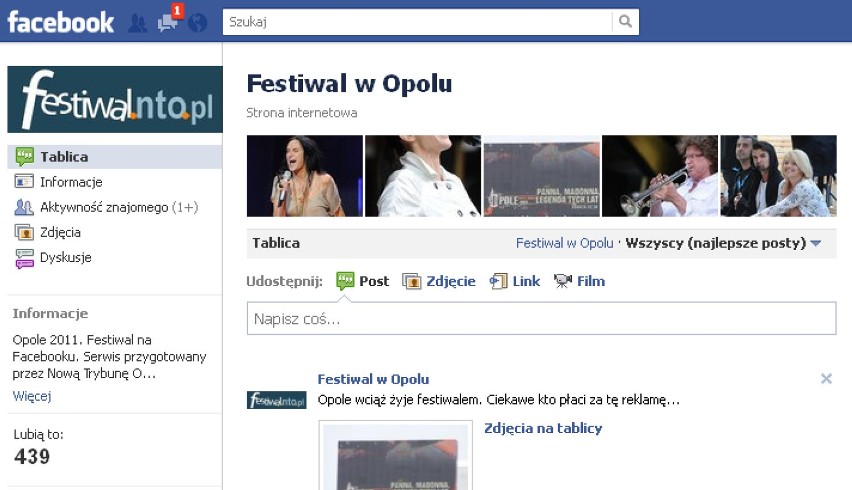 Festiwal na Facebooku. Serwis przygotowany przez Nową...