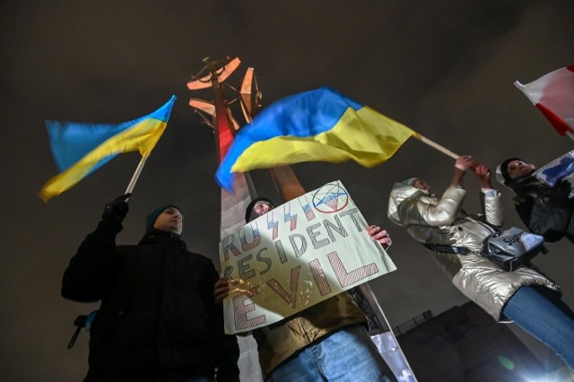 Wiec jedności z Ukrainą, który odbył się w Gdańsku