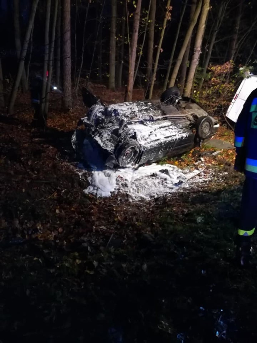 Wypadek na drodze wojewódzkiej między Truskolasami a Wręczycą