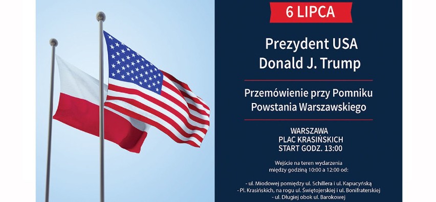 Warszawa. Przed którym pomnikiem przemówi prezydent Trump?