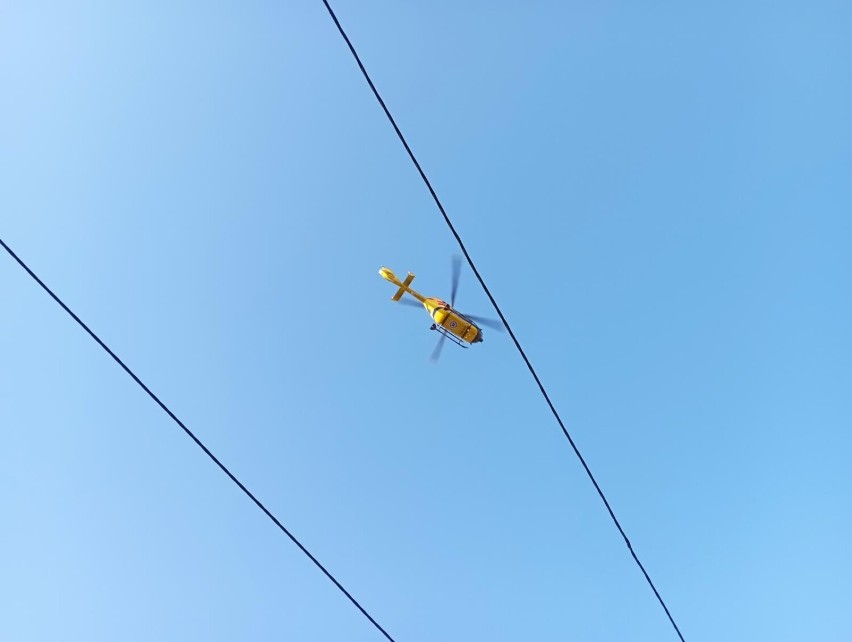 Na ulicy Wilsona w Knurowie lądował śmigłowiec lotniczego...