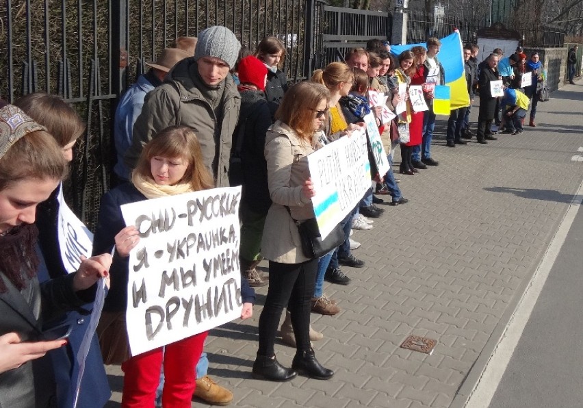 Manifestacja w obronie Ukrainy w Poznaniu