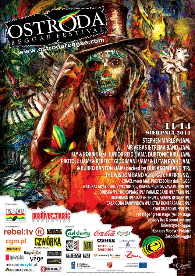 Plakat promujący Ostr&oacute;da Reggae Festival 2011