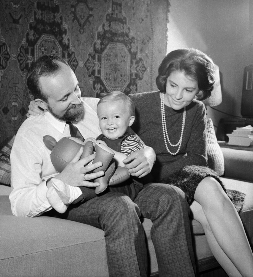 Elżbieta Penderecka z mężem Krzysztofem i synem Łukaszem....
