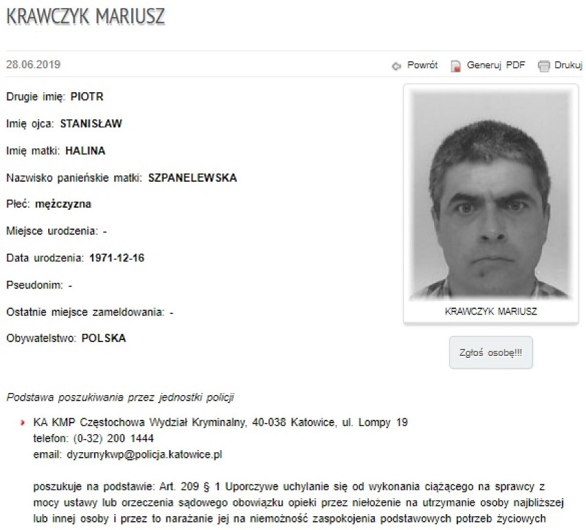 Nie płacą alimentów! Widziałeś ich? Są z woj. śląskiego. Można pomóc policji