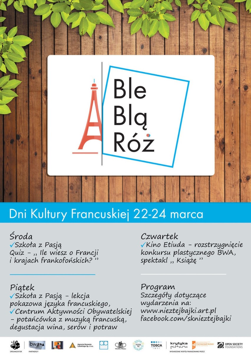 Plakat Dni Kultury Francuskiej w Ostrowcu Świętokrzyskim.