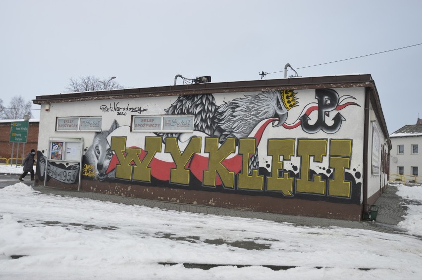 Mural w Mikołajkach Pomorskich