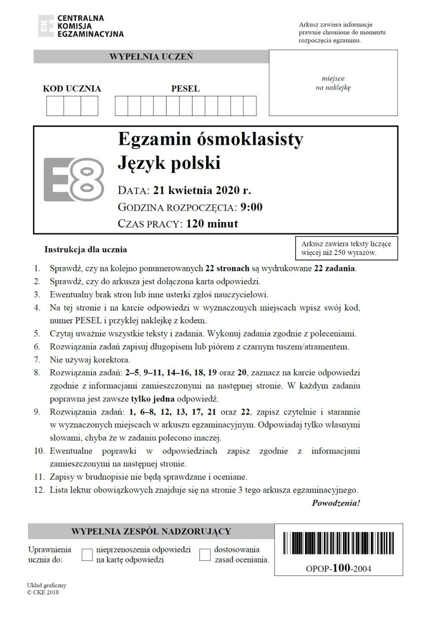 Egzamin ósmoklasisty 2020. We wtorek 16.06.2020 uczniowie pisali test z języka polskiego. Był trudny? Opinie uczniów i nauczycieli