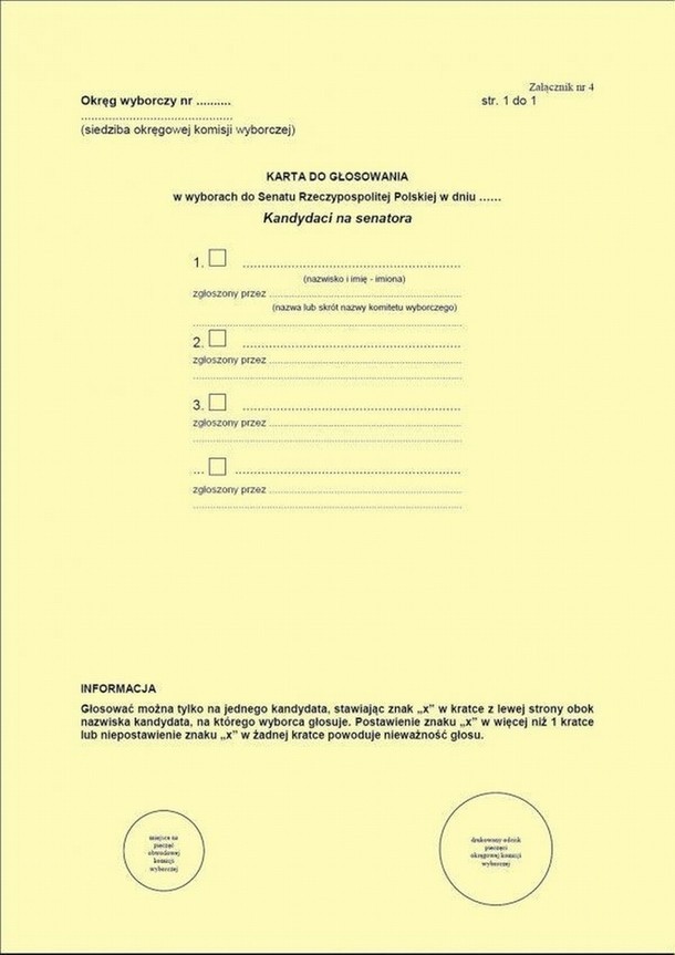 Wybory 2011. Jak głosować? Karta do Sejmu biała, do Senatu żółta