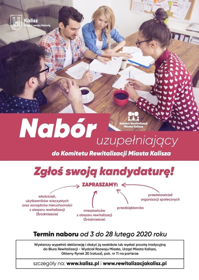 Nabór uzupełniający do Komitetu Rewitalizacji Miasta Kalisza