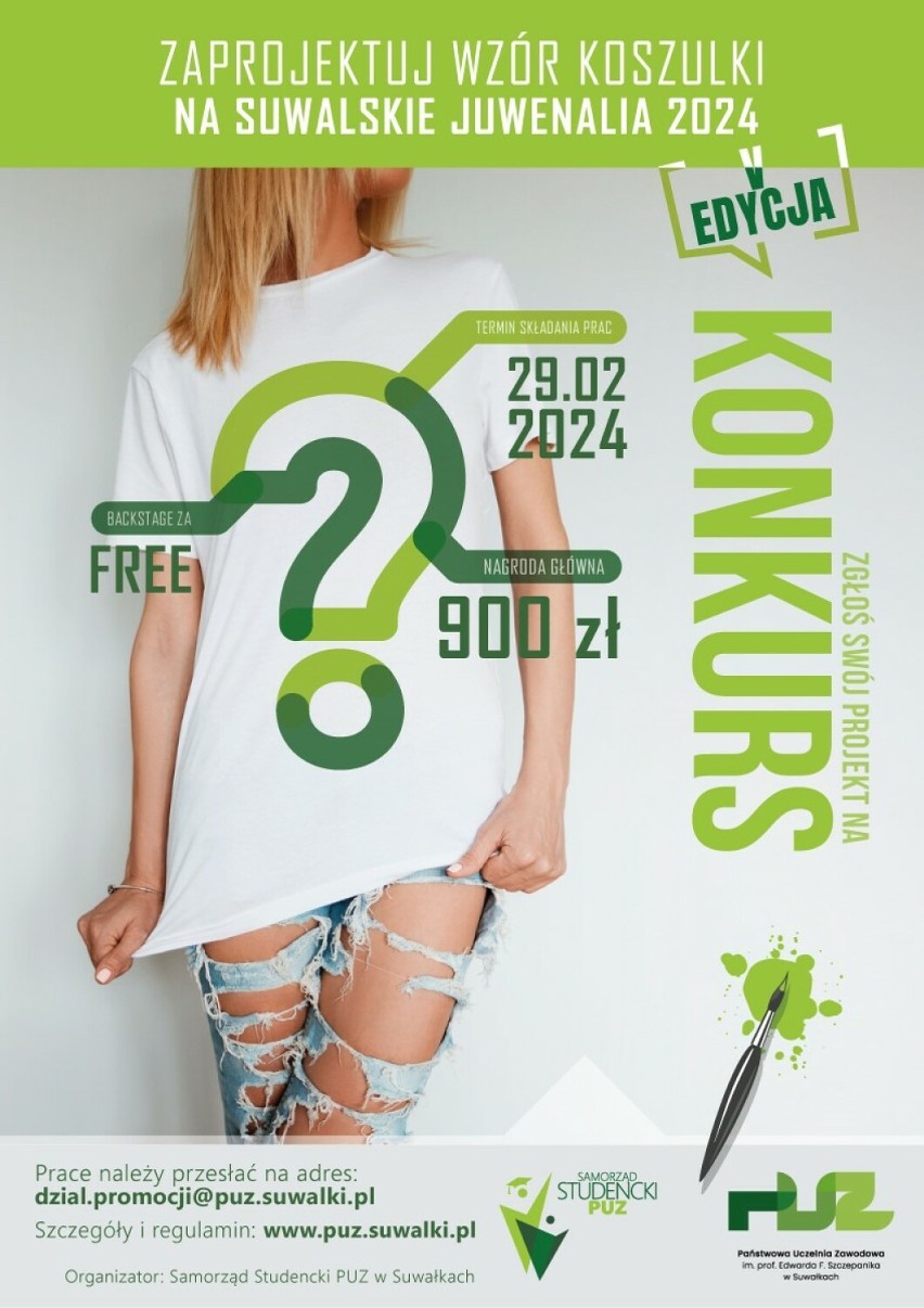 Państwowa Uczelnia Zawodowa w Suwałkach ogłasza konkurs na projekt koszulki juwenaliowej 