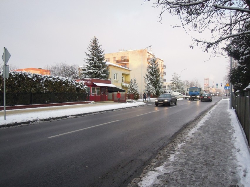 Zima w Zamościu. Dzień drugi. Jest ślisko