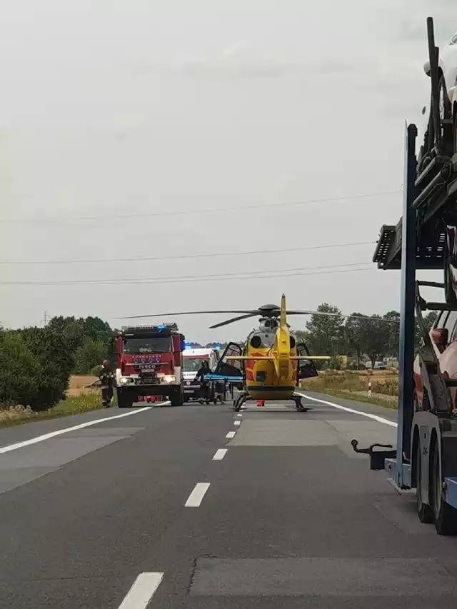 Wypadek na drodze krajowej nr 11 na obwodnicy Kluczborka.