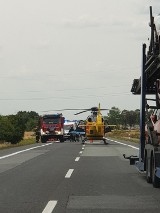 Wypadek na DK 11. W poniedziałek po południu ciężarówka potrąciła pieszego na obwodnicy Kluczborka