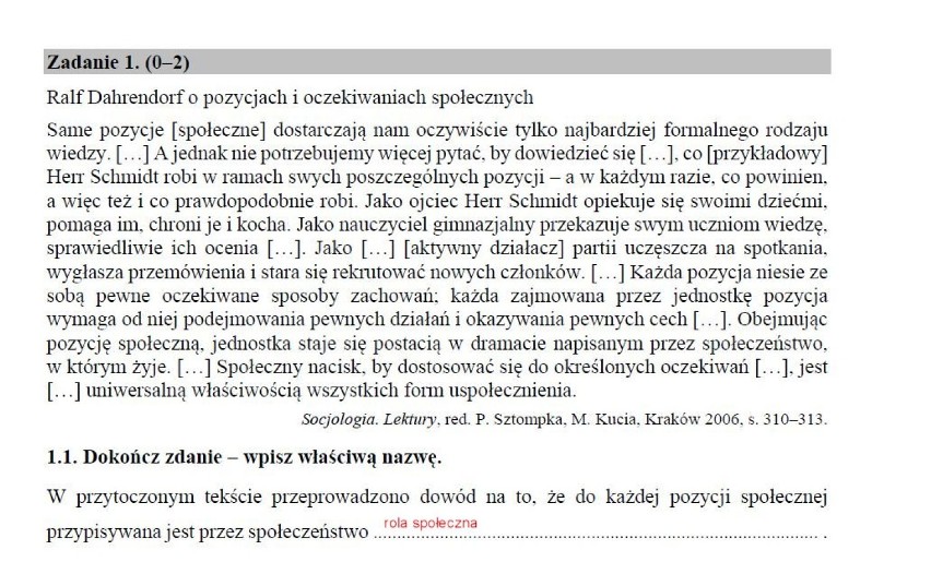 Matura 2018 WOS - wiedza o społeczeństwie poziom...