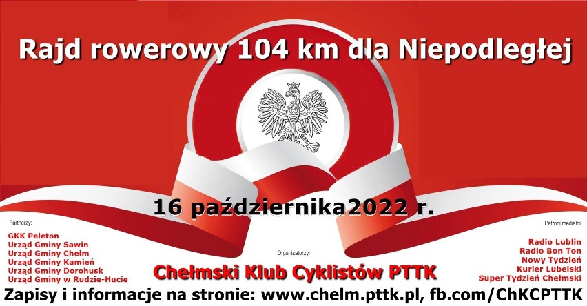 Chełm. To będzie patriotyczny rajd rowerowy „104 km dla Niepodległej”