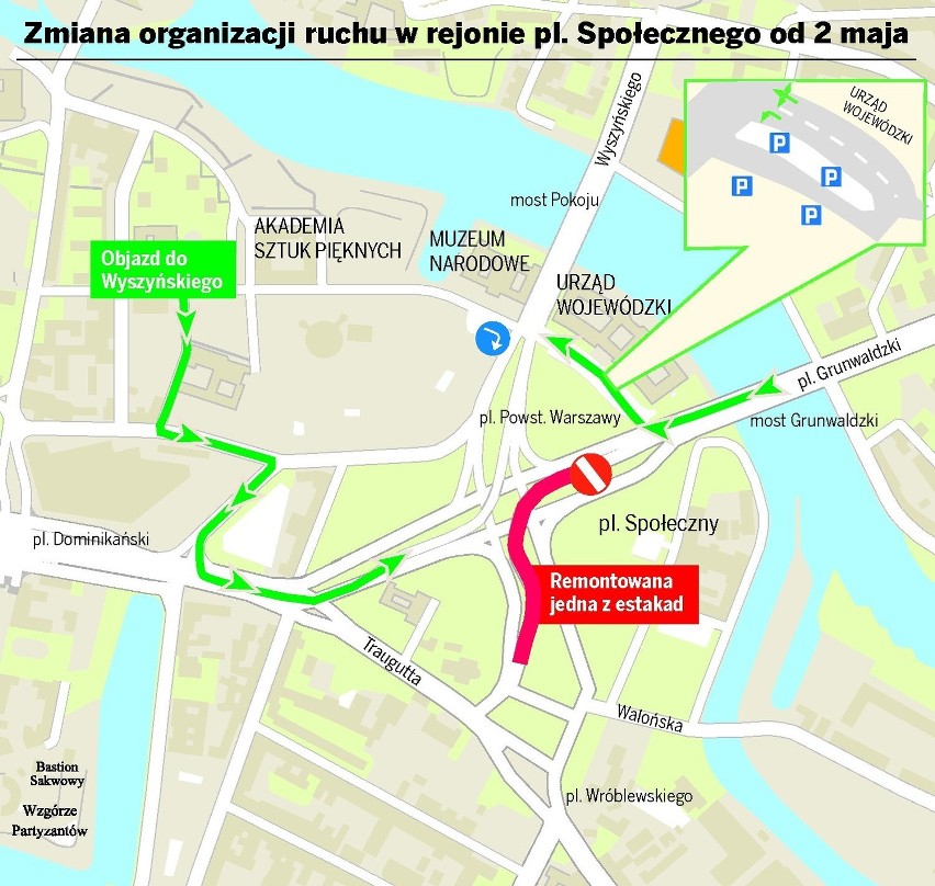 Wrocław: Na cztery miesiące zamkną estakadę na placu Społecznym