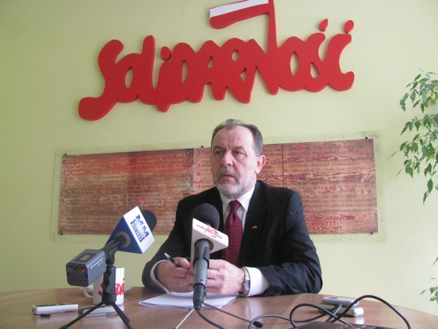 Jan Mosiński, szef kaliskiej ,,Solidarności''.