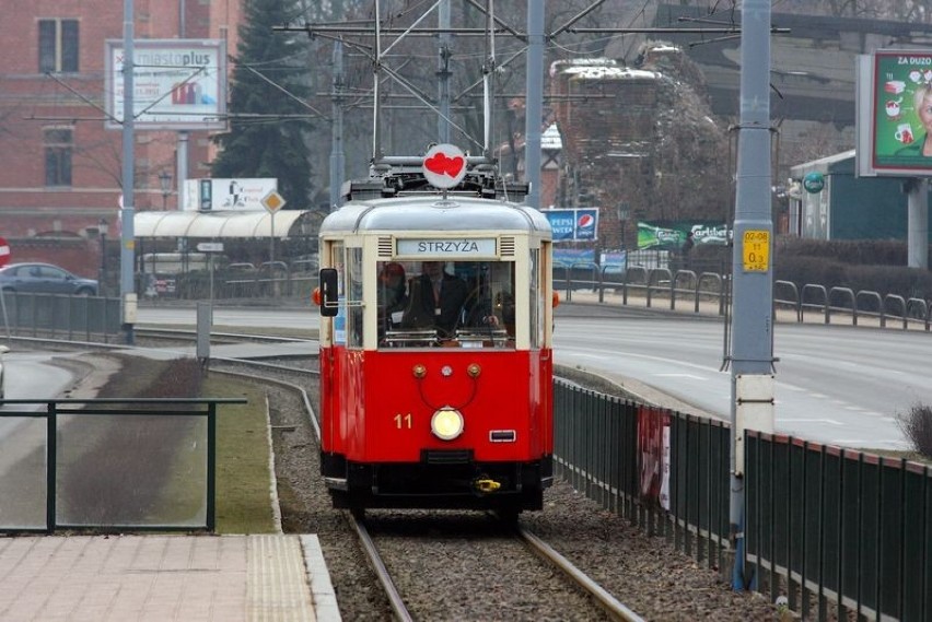 Walentynkowy tramwaj w Gdańsku