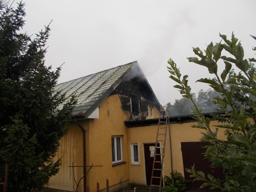 Pożar domu jednorodzinnego w Koninie
