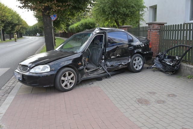 Wypadek na skrzyżowaniu ul. Piłsudskiego z ul. Łyskowskiego