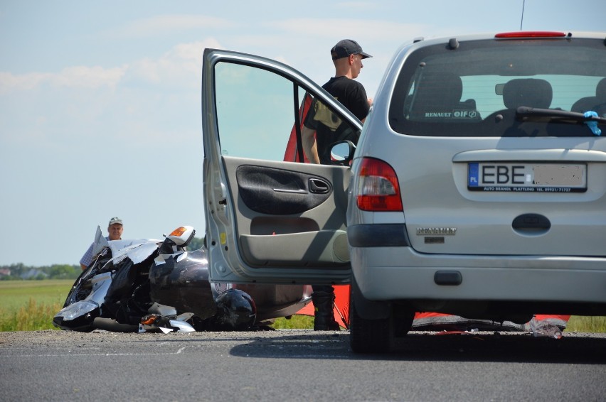 Śmiertelny wypadek motocyklisty na DK1 pod Piotrkowem...