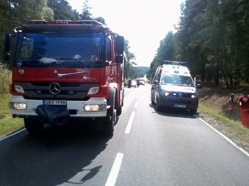 Wypadek na drodze krajowej nr 21. Cztery osoby ranne....