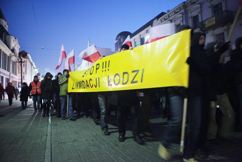 Łodzianie protestowali przeciw ACTA, Tuskowi i Zdanowskiej