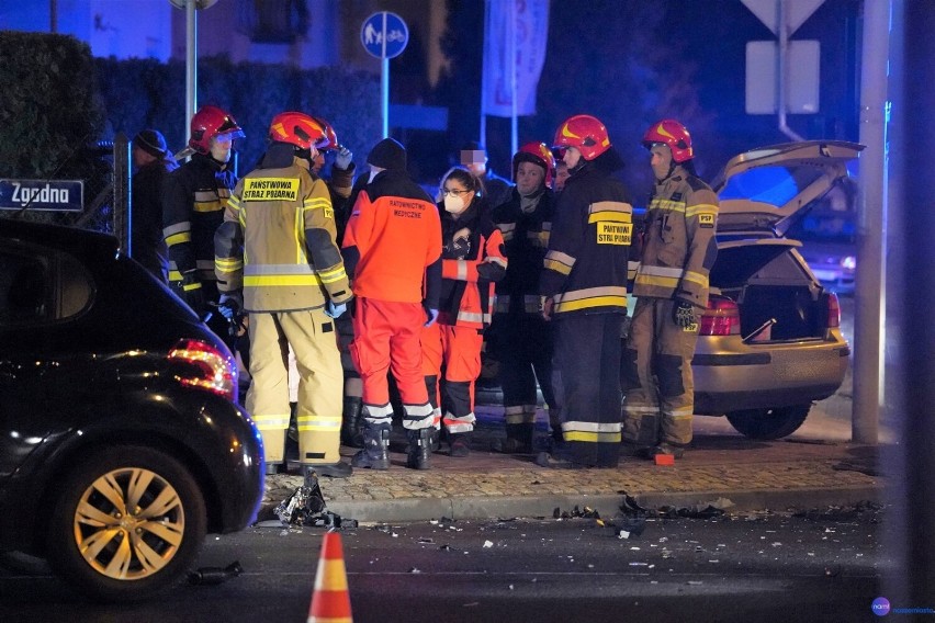 Wypadek na skrzyżowaniu ulic Wiejska - Zgodna we Włocławku