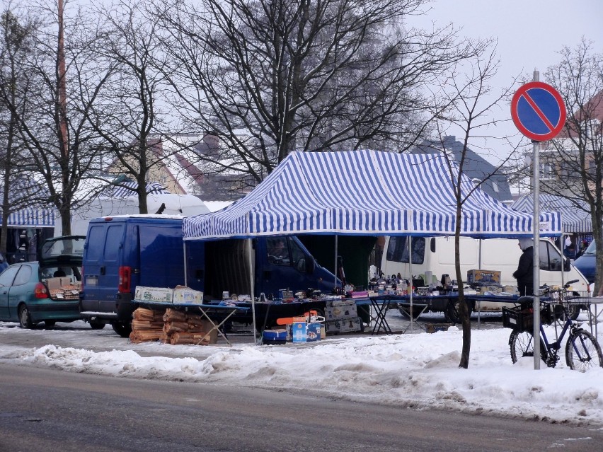 Sławno. Prezentujemy część targowiska przeznaczoną do sprzedaży