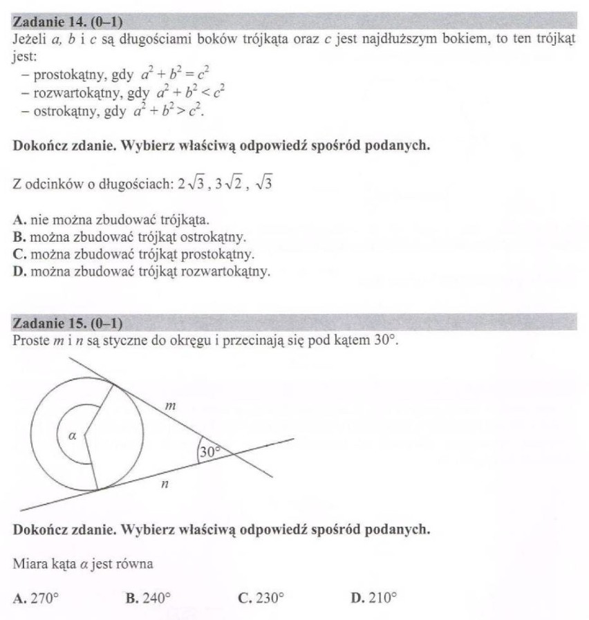 Arkusze i odpowiedzi z egzaminu gimnazjalnego 2015 [część matematyczno-przyrodnicza]