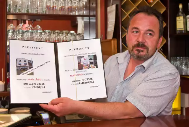 Andrzej Wolff, właściciel restauracji Monte Christo w Miastku, instrukcję głosowania zawarł w menu