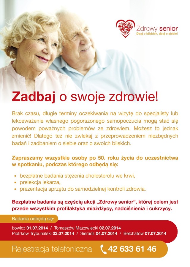Bezpłatne badania dla seniorów w Piotrkowie w ramach akcji "Zdrowy senior"