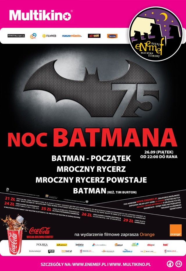 Maraton filmowy ENEMEF "Noc Batmana" odbędzie się 26 września.