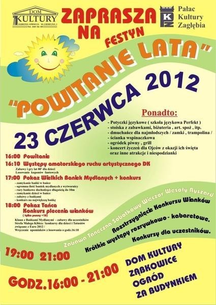 23 czerwca DK Ząbkowice o godz 16:00 organizuje "Powitanie...