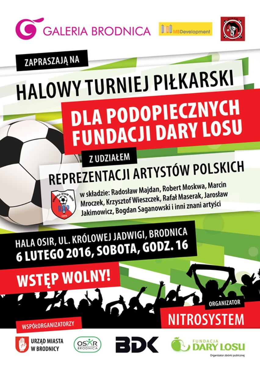 Reprezentacja Artystów Polskich zagra w piłkę nożną w Brodnicy