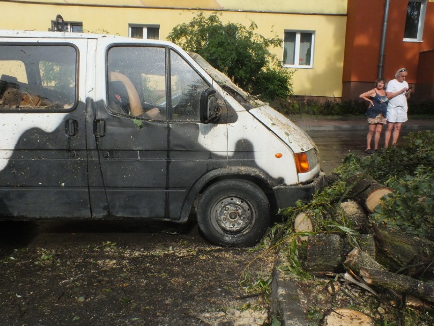 Nawałnica szalała w Kraśniku i powiecie. Drzewa przygniotły auta  (ZDJĘCIA, WIDEO)