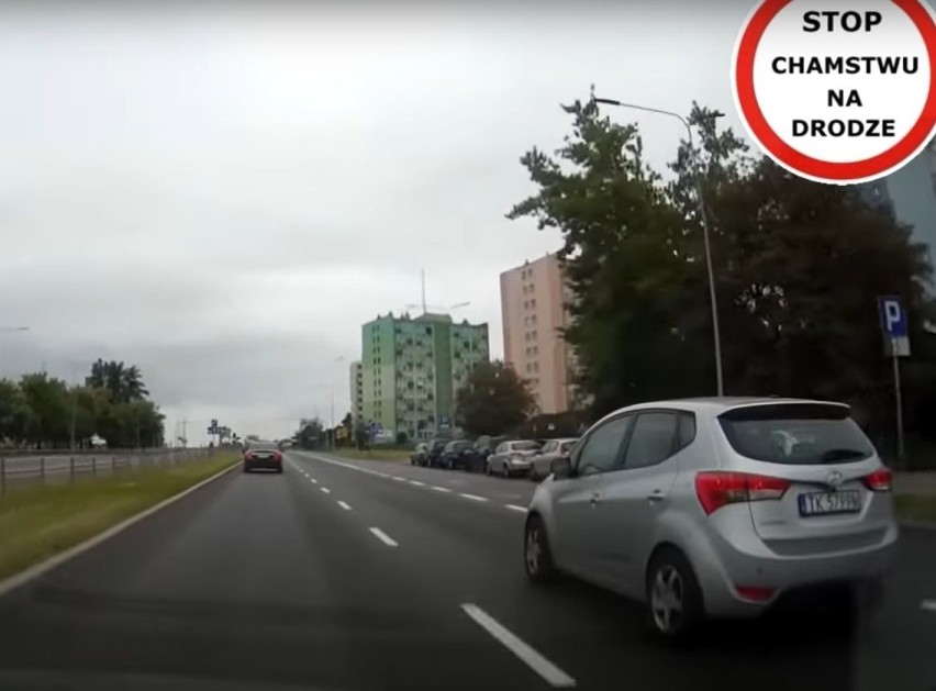 Szokująca agresja na drodze w Kielcach. Niebezpieczny manewr i wyzwiska (ZOBACZ FILM)