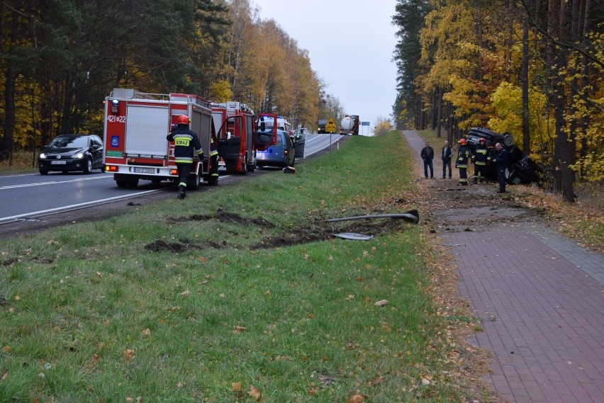 Człuchów - Rychnowy. Zderzenie trzech samochodów. Na szczęście bez ofiar