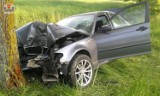 Wypadek w Jabłoniu: BMW uderzyło w drzewo 