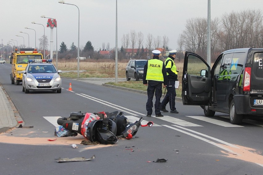 Wypadek na ulicy Spółdzielczej w Legnicy (ZDJĘCIA)