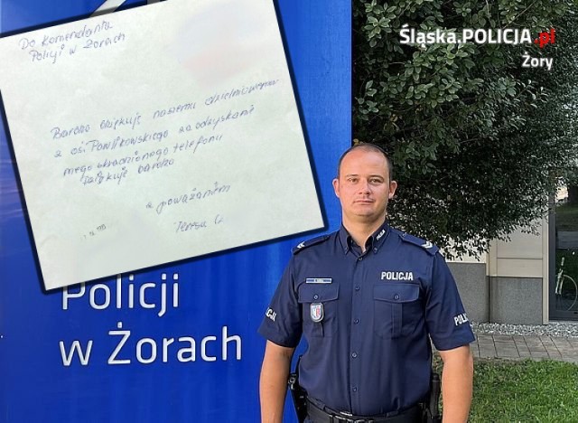 List z podziękowaniami trafił do komendanta policji