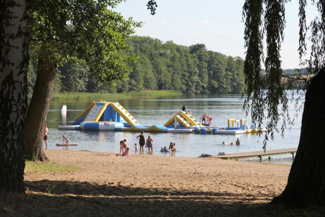 Wake Park Sieraków - obok wyciągu wybudowano wodny plac zabaw dla dzieci i dorosłych (18.06.2019).