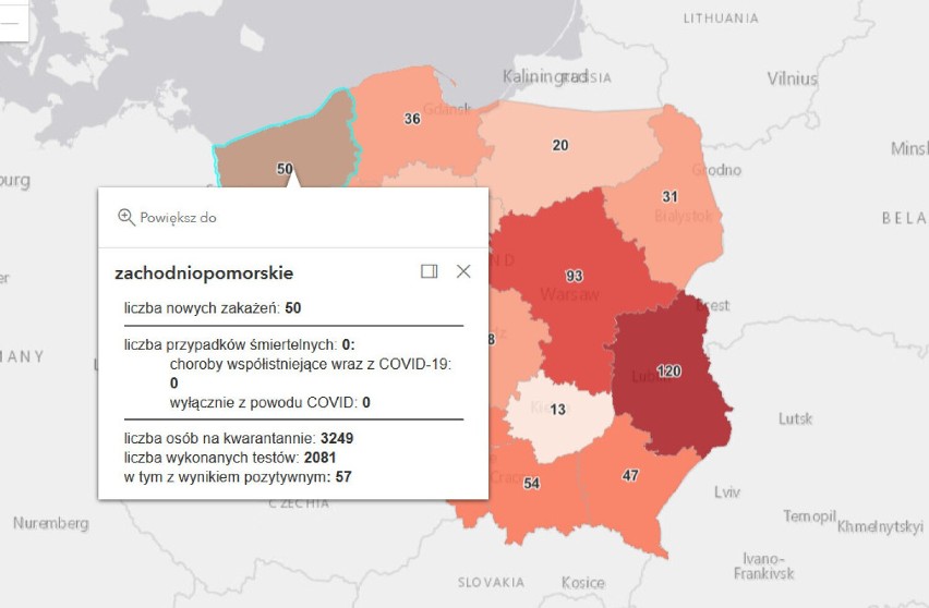 16 września 2021 - powiat sławieński i region - COVID-19