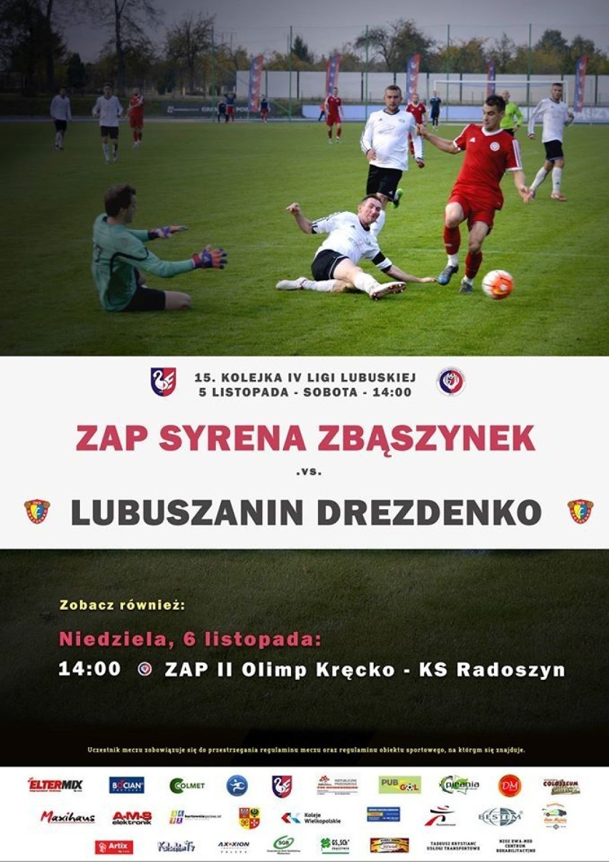 IV liga Grupa Lubuska ZAP Syrena Zbąszynek - Lubuszanin Drezdenko  3:3 (1:2)